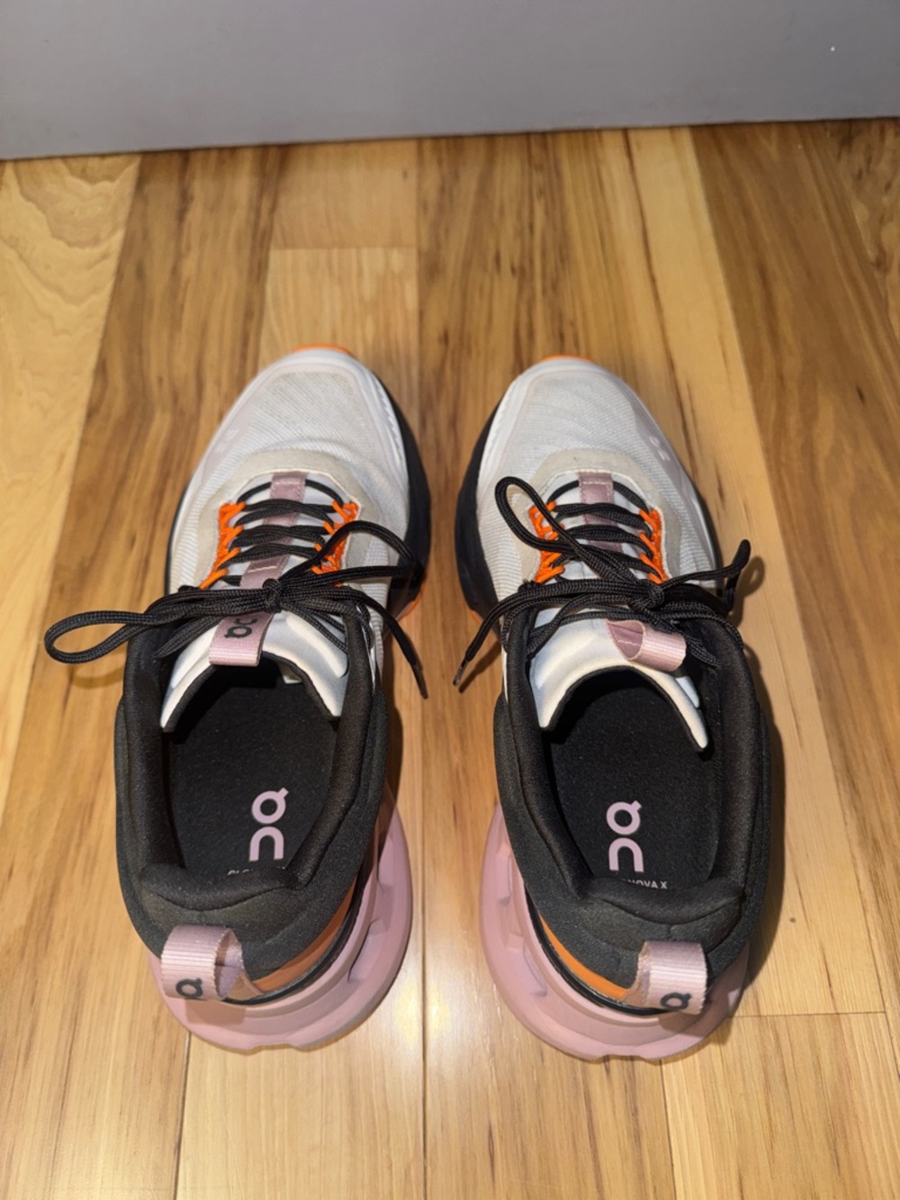 Women’s On Cloudnova X Sneakers White Pink Orange Black Running Training Shoes - Picture 6 of 10